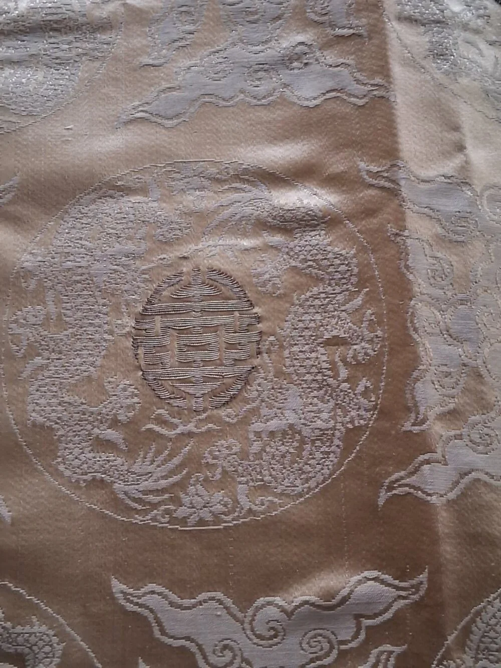 Vintage Chinese Silk Brocade Panel • 2.5 Yards x 30”